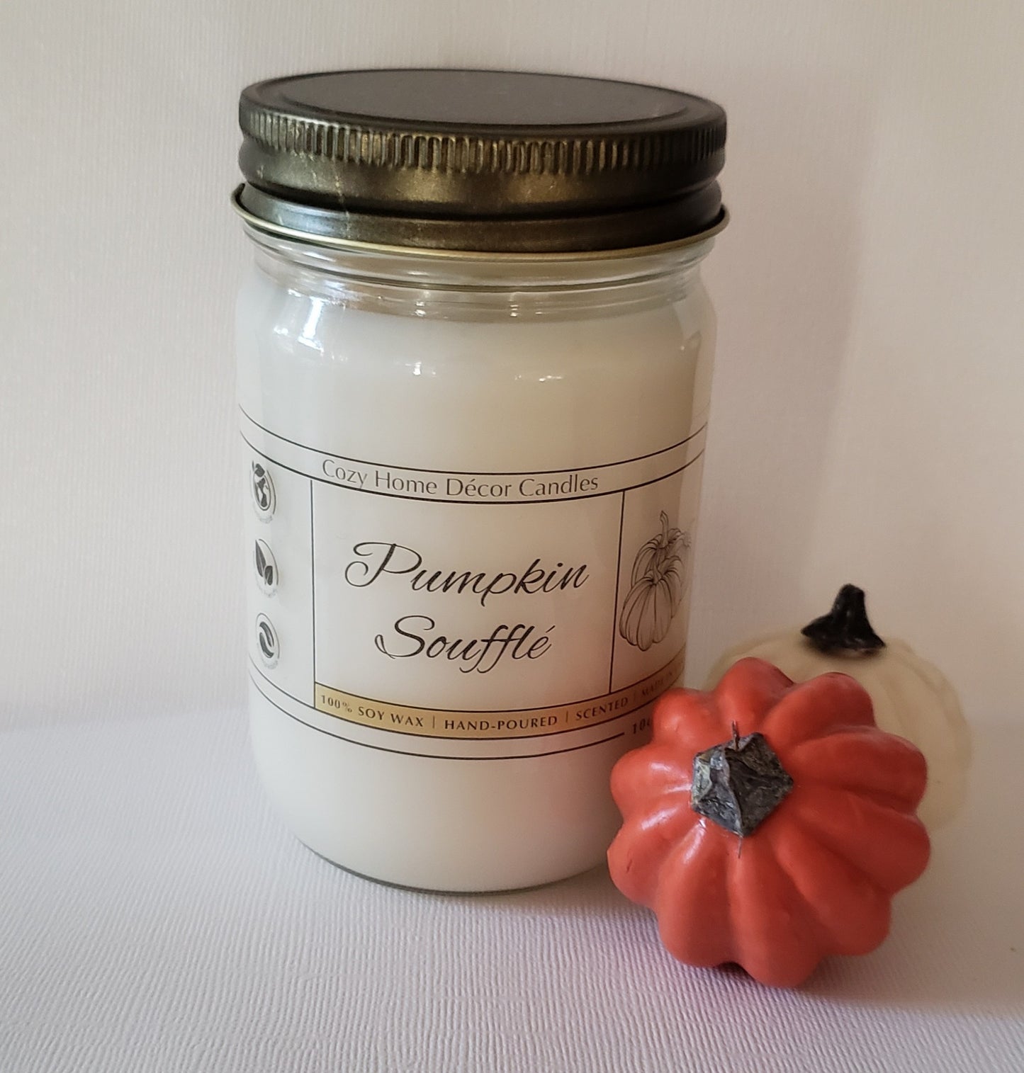10 oz Pumpkin Souffle Mason Jar Candle