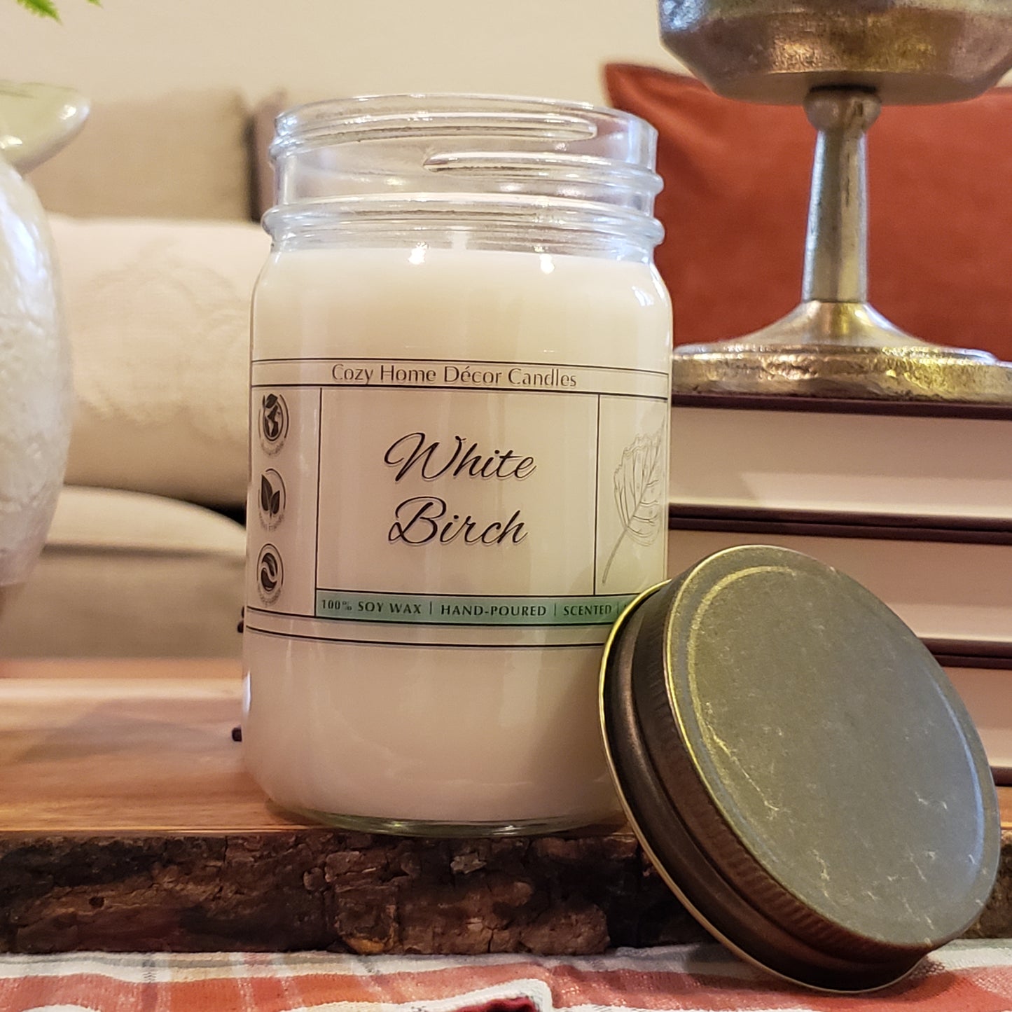10oz White Birch Mason Jar Candle