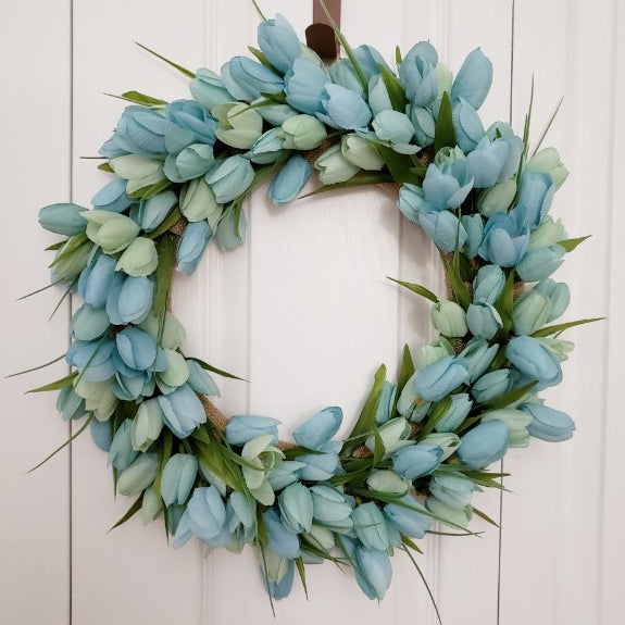 Aqua Tulip Wreath