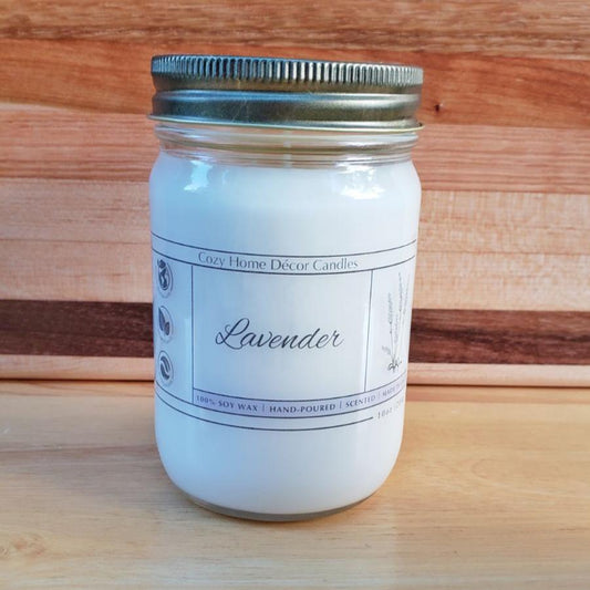 10 oz Lavender Mason Jar Candle