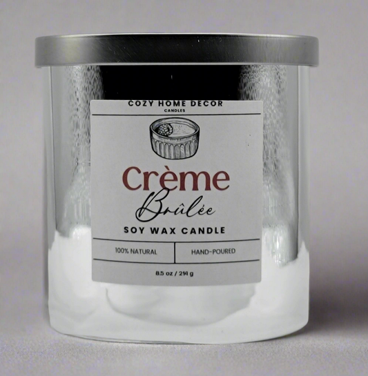 8.5 oz Creme Brulee Candle - Silver