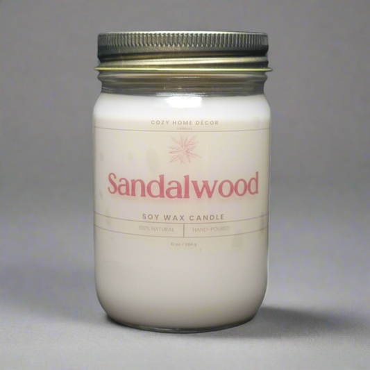10 oz Sandalwood Mason Jar Candle