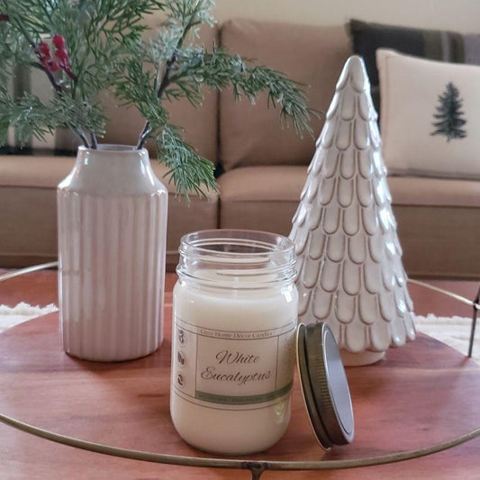 10 oz White Eucalyptus Mason Jar Candle