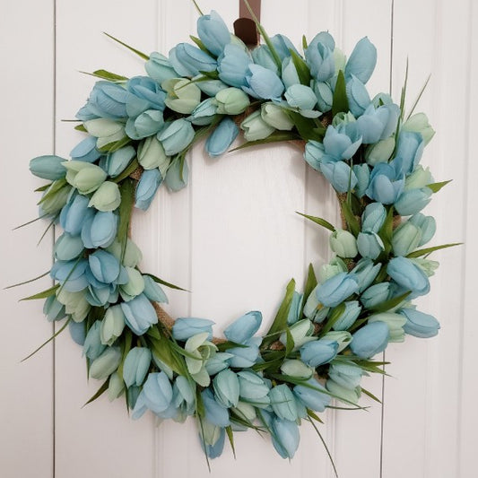 Aqua Tulip Wreath