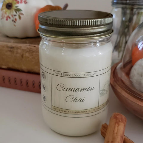 10 oz Cinnamon Chai Mason Jar Candle