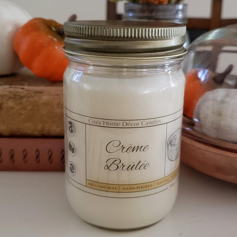 10 oz Crème Brûlée Mason Jar Candle