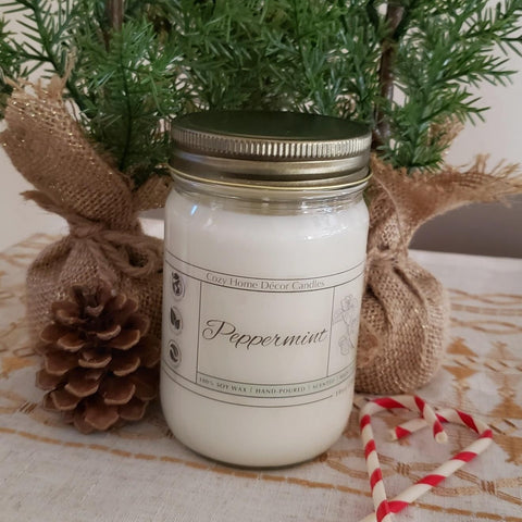 10 oz Peppermint Mason Jar Candle